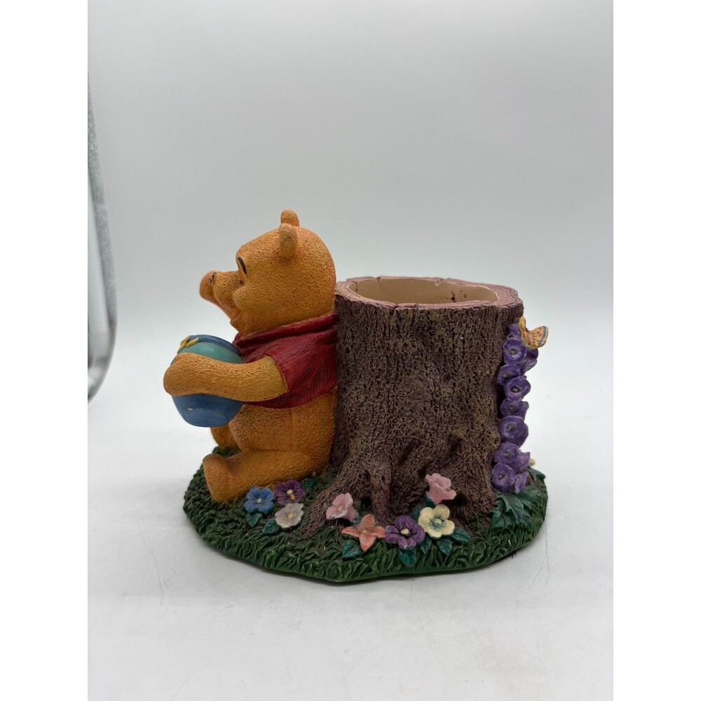 Disney Winnie the Pooh Pencil Cup Holder Planter Honey Pot Tree Stump Resin - Picture 4 of 8